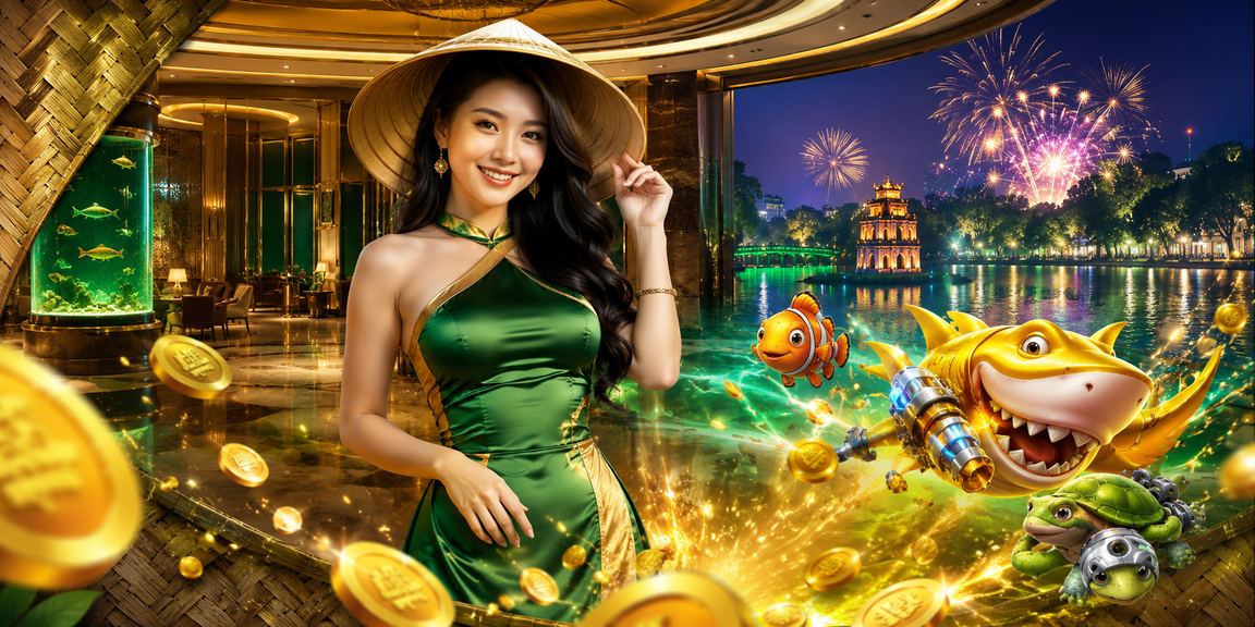 Người dùng Hà Nội tham gia trò chơi bắn cá trực tuyến với hình ảnh nón lá Việt Nam