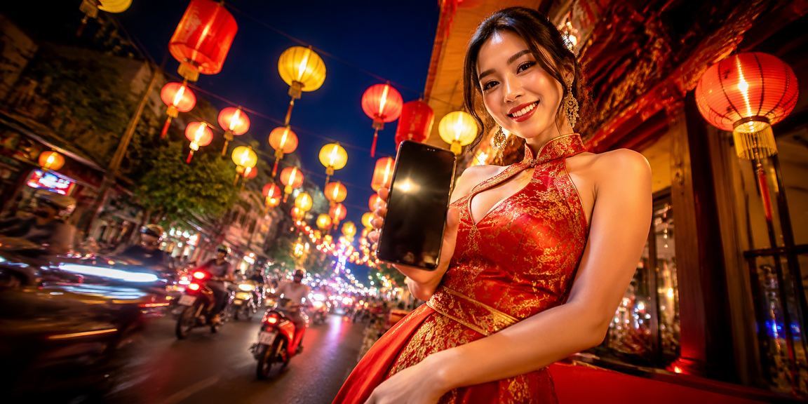 Người dùng đăng ký nhận thưởng tại chợ đêm Huế qua điện thoại